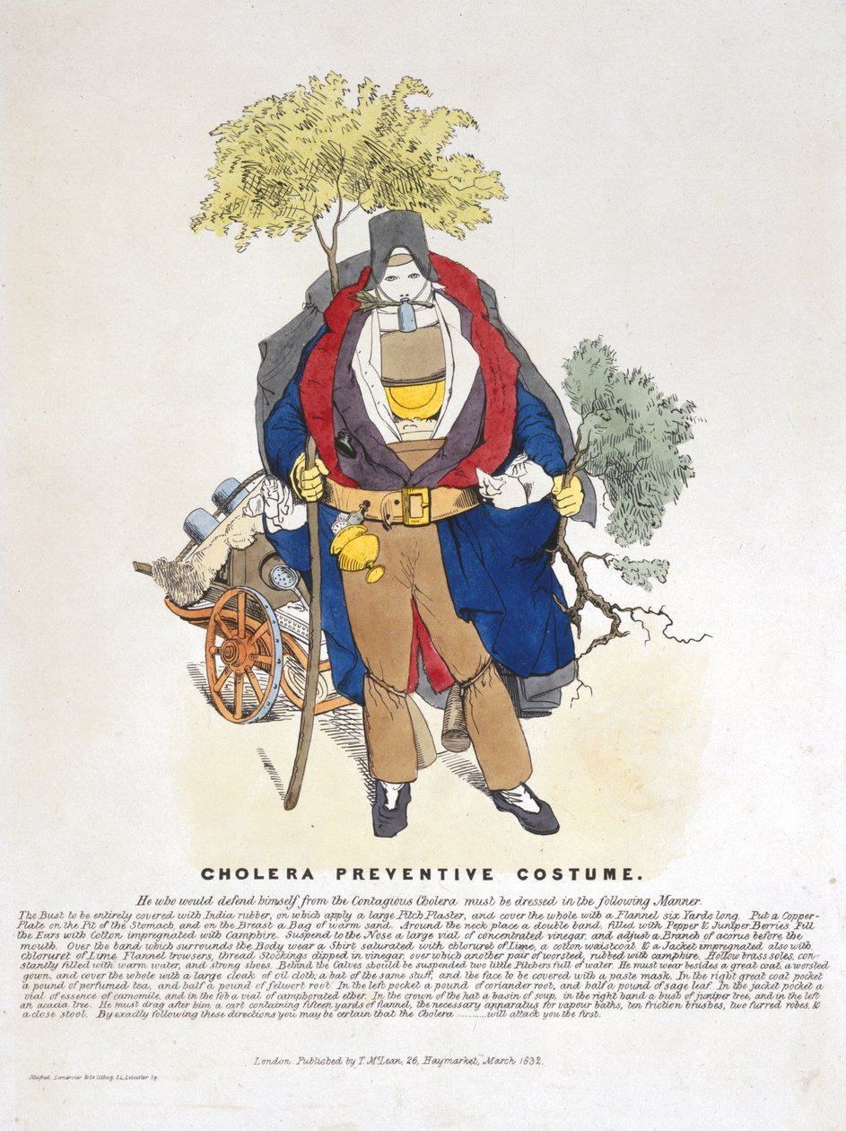 コレラ予防コスチューム、1832年3月 作： 英語学校
