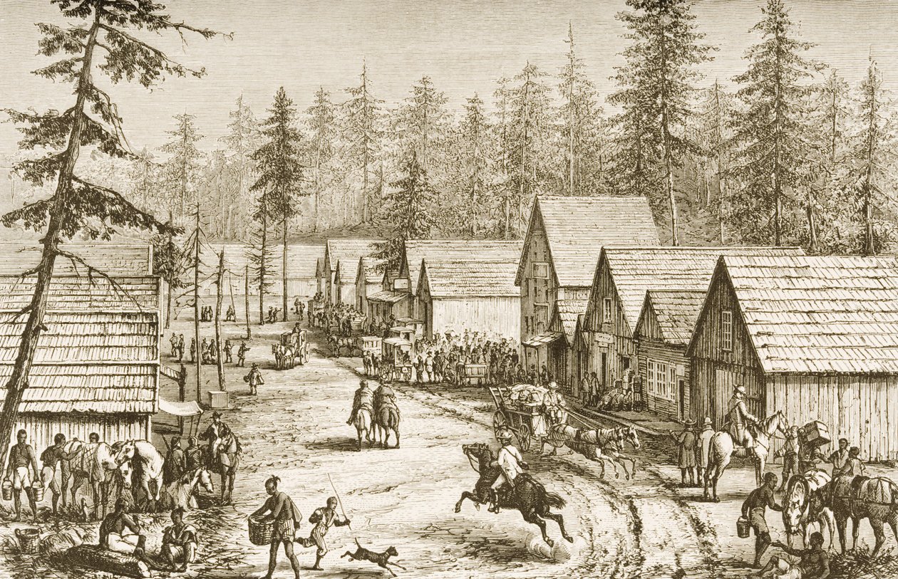 カリフォルニア州シスコステーション、「アメリカンピクチャーズ」より、The Religious Tract Society、1876年発行 作： 英語学校