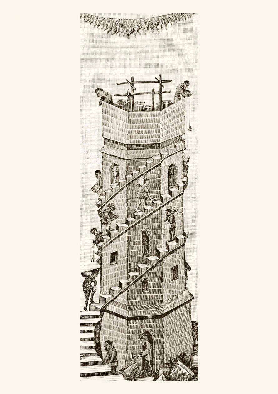 1878年のバベルの塔の建設 作： 英語学校