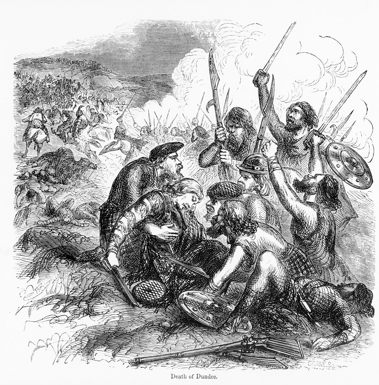 クレーンで刻まれた1675年のダンディーの死 作： 英語学校