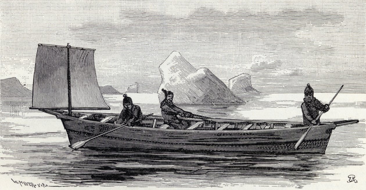 「The Illustrated Illustrated Magazine」（1891〜92年）のumiakのエスキモー 作： 英語学校