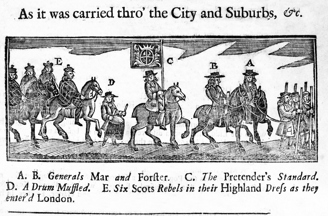1717年に発行されたパンフレット「全行列の説明」からのイラスト 作： 英語学校