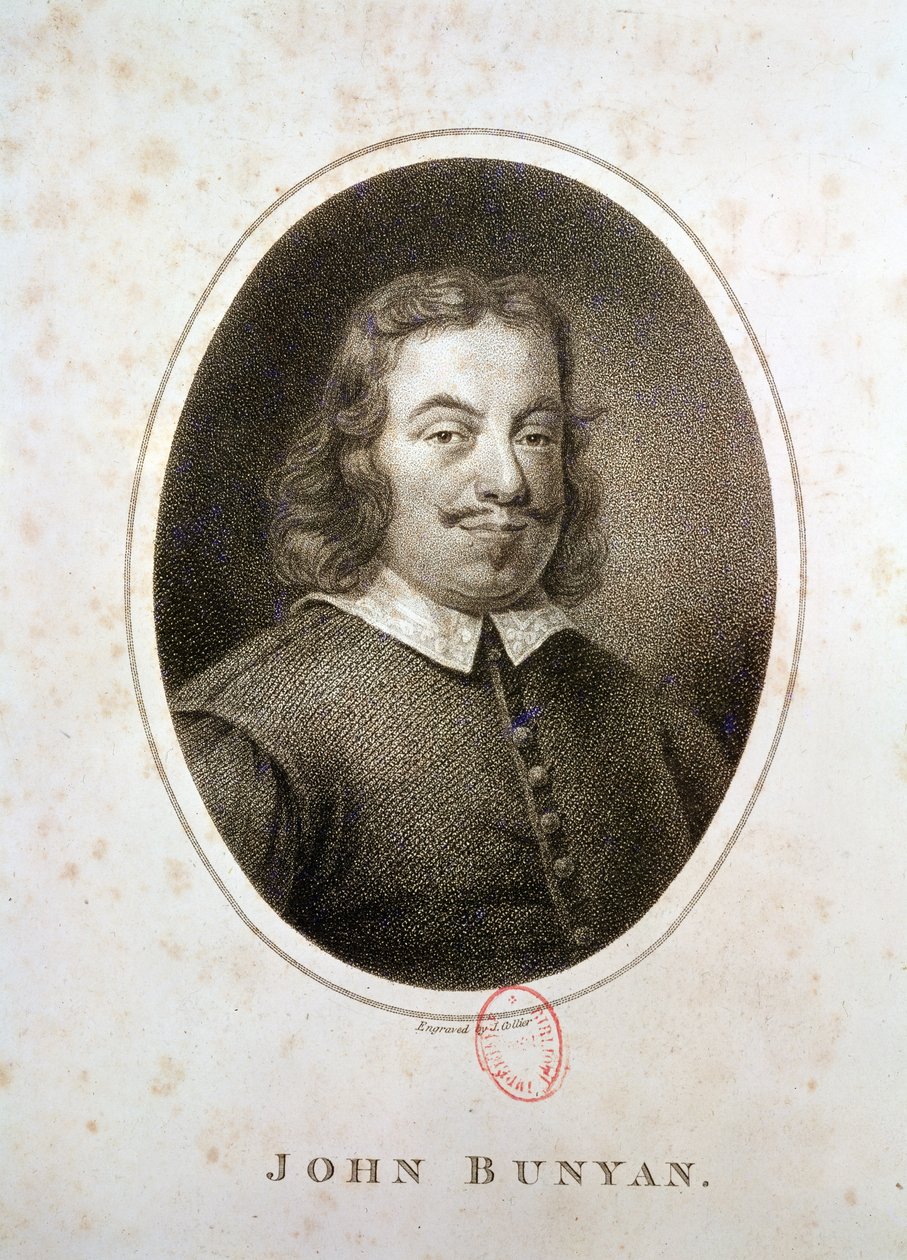 ジョン・コリアーによって刻まれたジョン・バニヤン（1628-88） 作： 英語学校