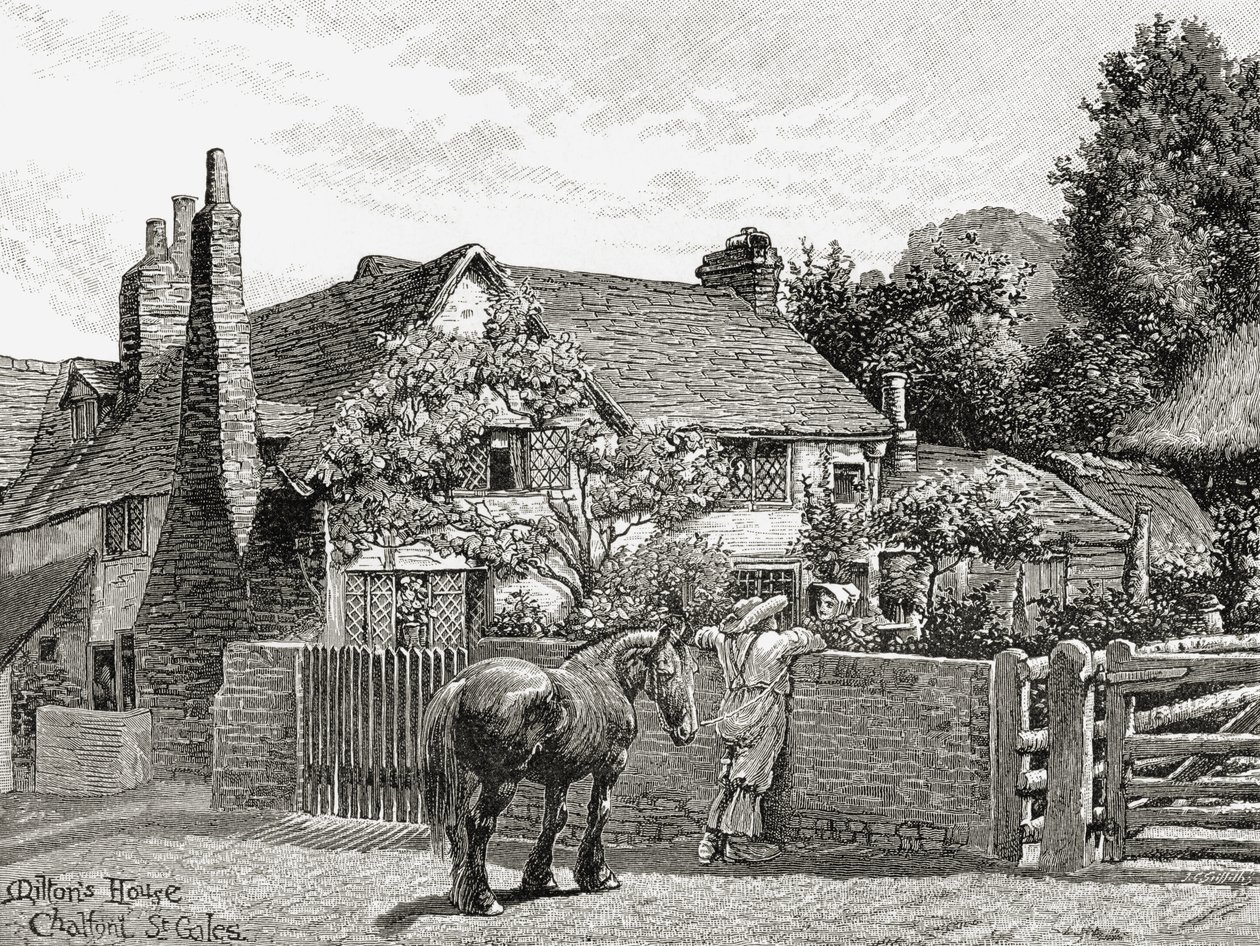 ジョンミルトンの家、チャルフォントセントジャイルズ、「The English Illustrated Magazine」、1891-92 作： 英語学校