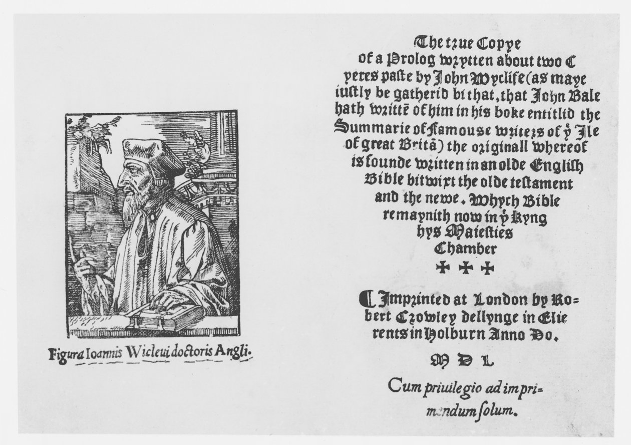 ジョン・ウィクリフ（1328-84）1548 作： 英語学校