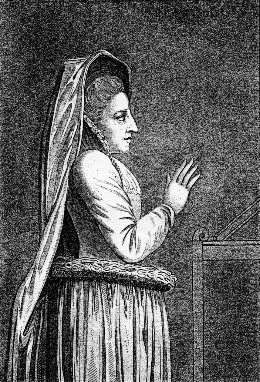 サヴォイ礼拝堂のモニュメントからのレディーダグラス、1796年に作られた版画 作： 英語学校