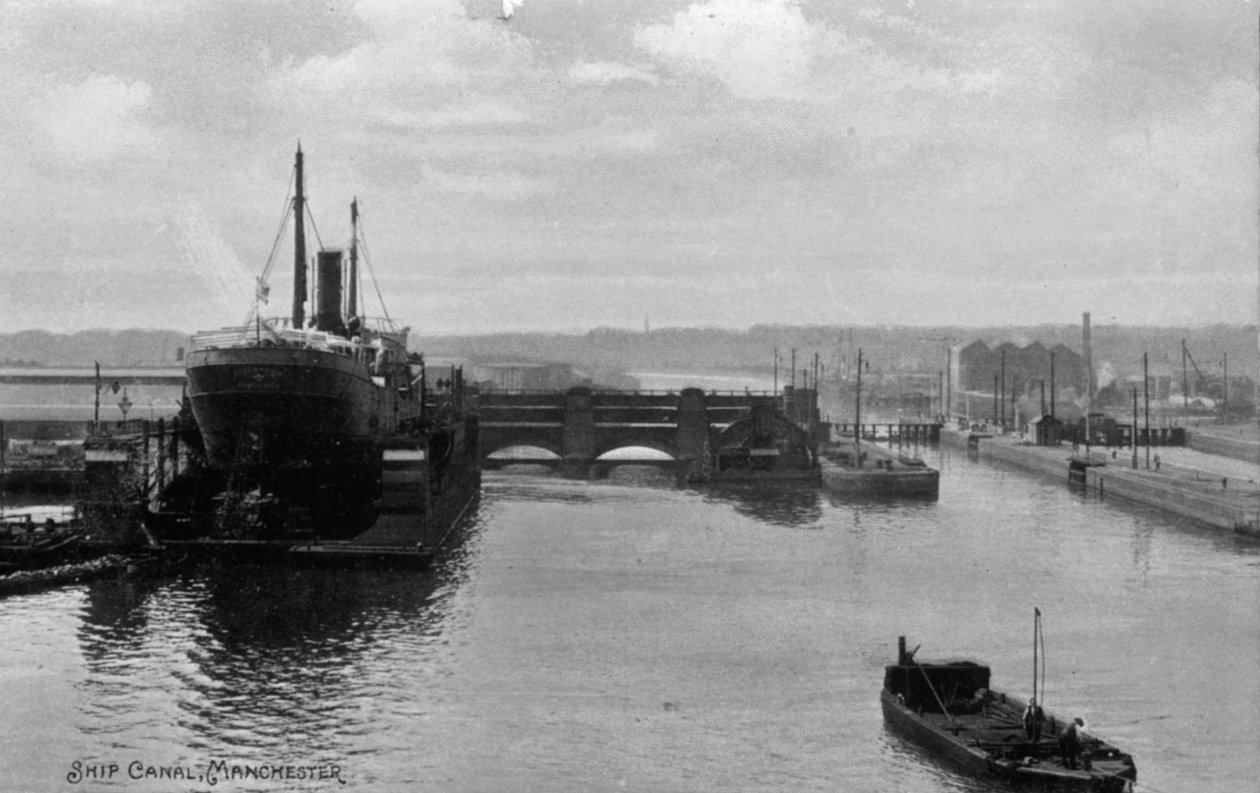 マンチェスター船運河、1910年頃 作： 英語学校