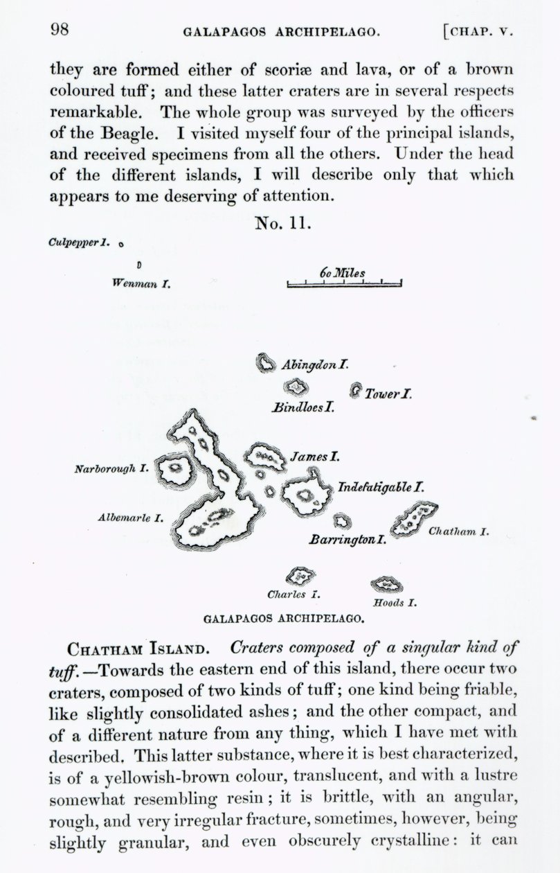 ガラパゴス諸島の地図、1844年 作： 英語学校