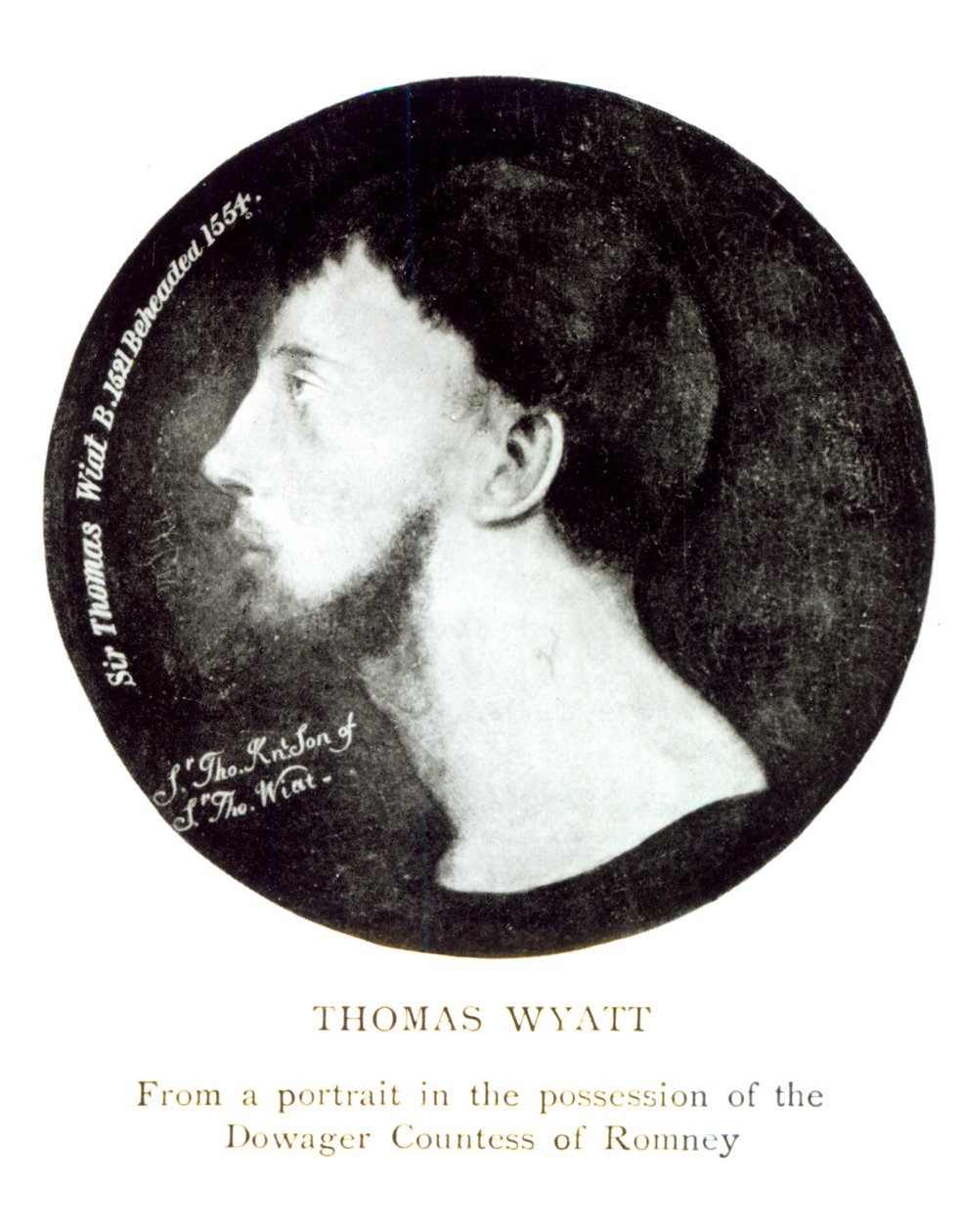 トーマス・ワイアット・ザ・ヤンガーのメダリオンの肖像（c.1521-54） 作： 英語学校