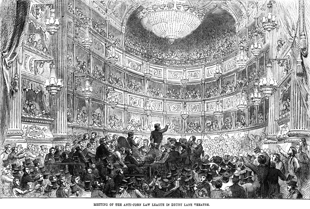 Drury Lane Theaterでの反コーン法律連盟の会合 作： 英語学校