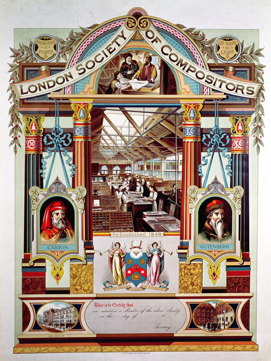 London Society of Compositorsのメンバー証明書 作： 英語学校