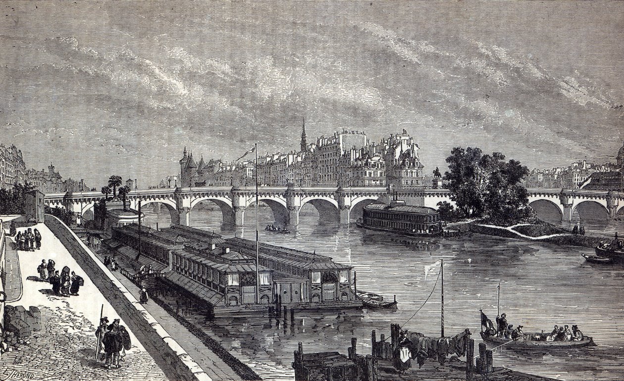モダンパリ：ポンヌフ橋、1845年 作： 英語学校