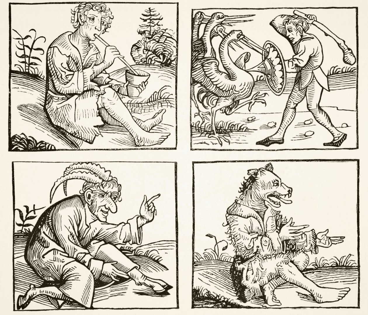 1493年の「ニュルンベルクのクロニク」での木版画の後に大洪水から生まれたモンスター、ポールラクロワによる「中世の科学と文学」、1878年 作： 英語学校