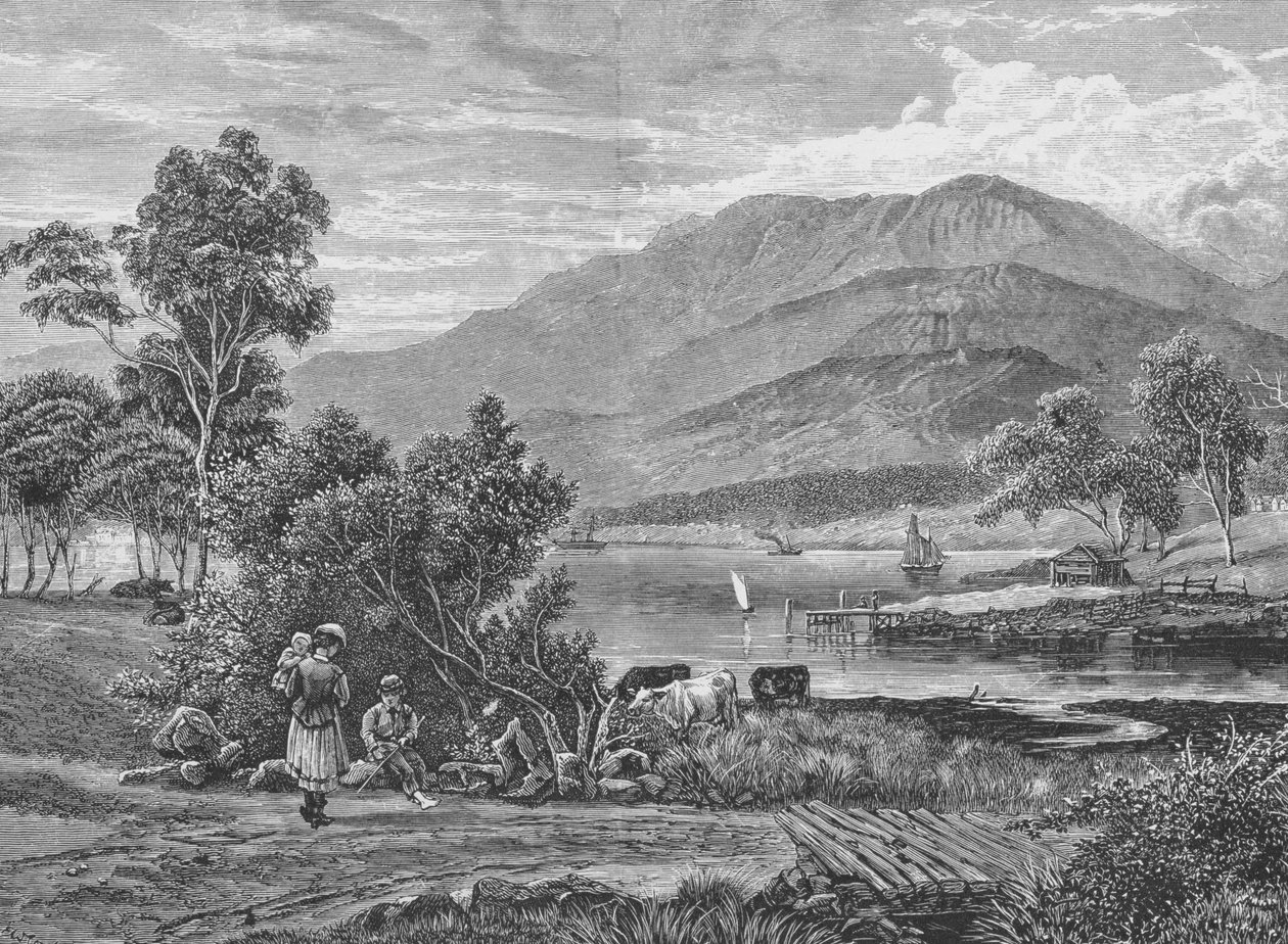 オーストラリア、タスマニア州、ウェリントン山、オーストラリアの写真、パブ。宗教路協会、1886年 作： 英語学校