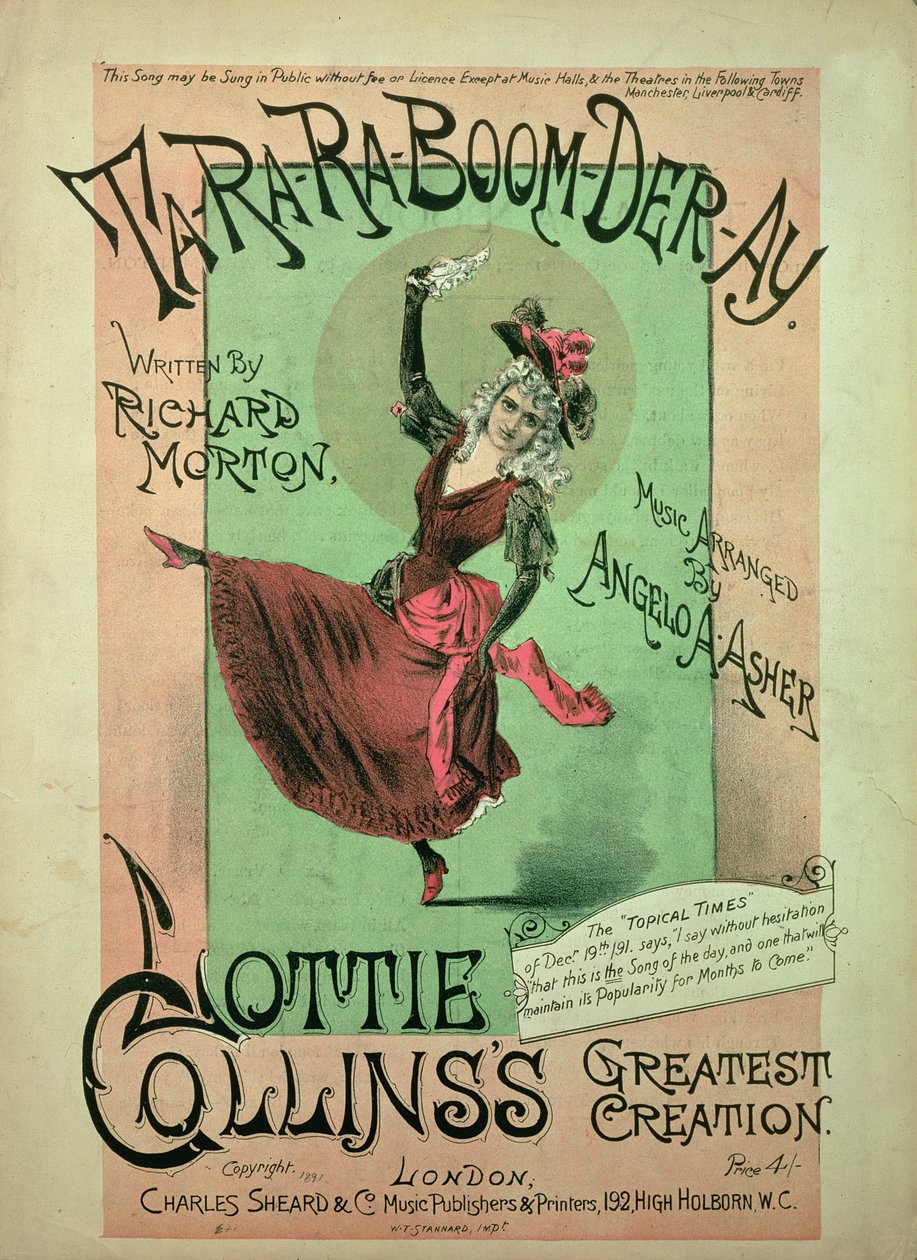 Ta-Ra-Ra-Boom-Der-Ayの音楽カバー、Charles Sheard＆Co、1891年発行 作： 英語学校