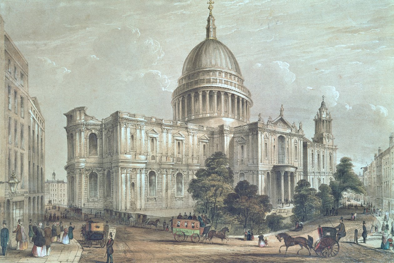 セントポール大聖堂の北東ビュー、1850年頃 作： 英語学校