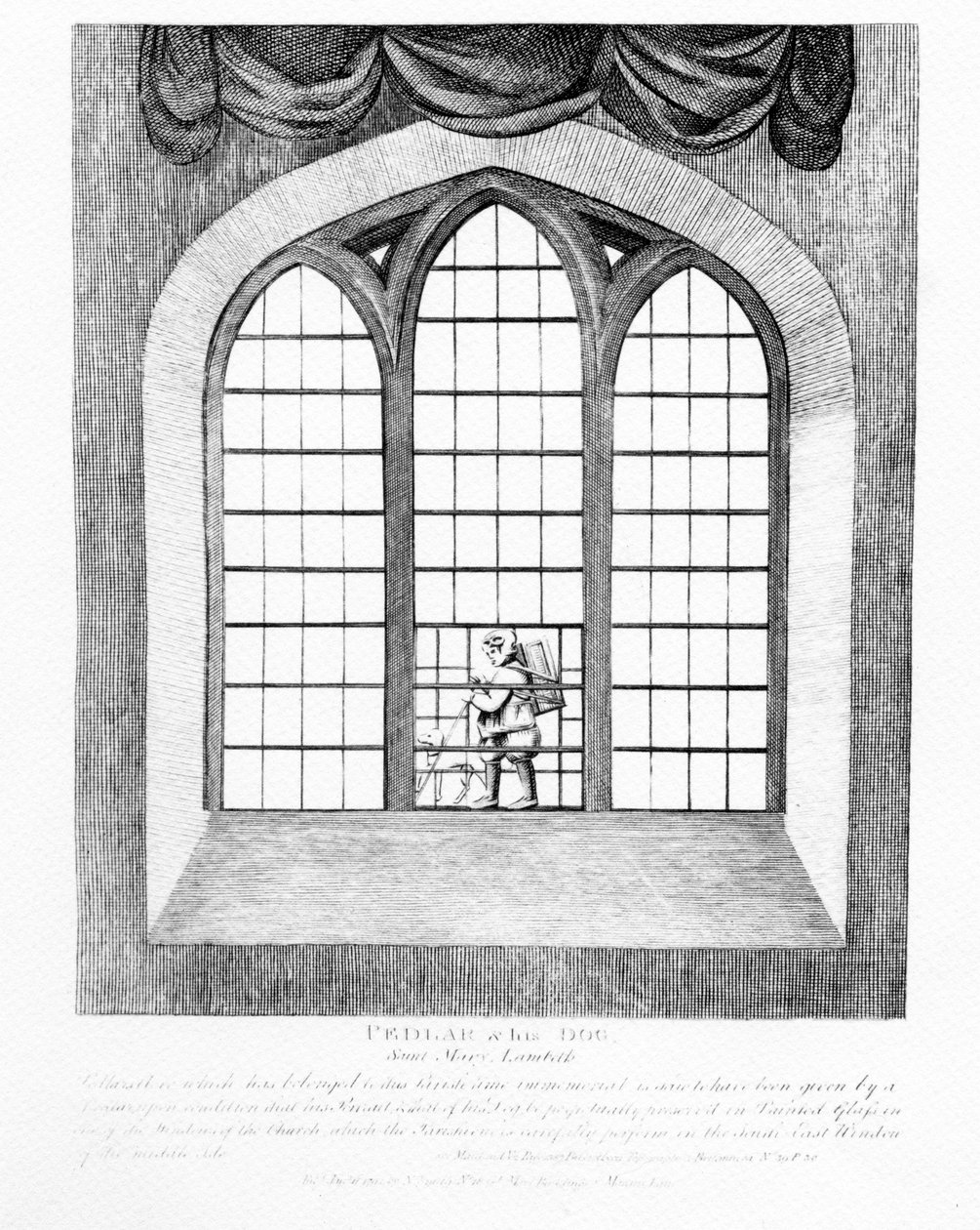 ペドラーと彼の犬、セントメアリーランベス、1791年 作： 英語学校