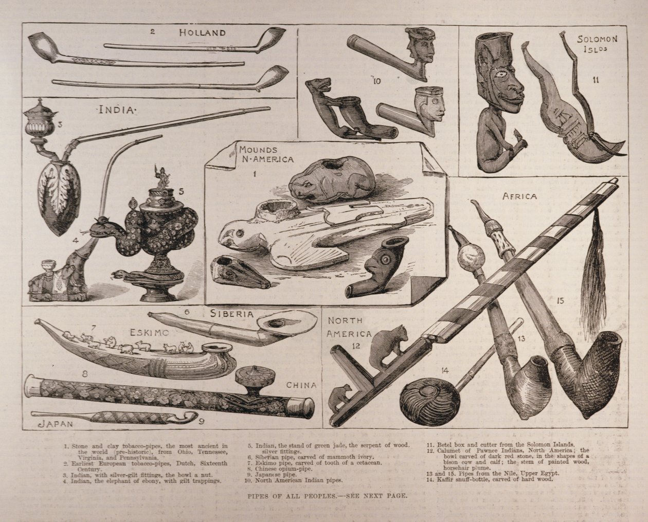 「The Illustrated London News」（1882年2月25日）より、すべての人々のパイプ 作： 英語学校