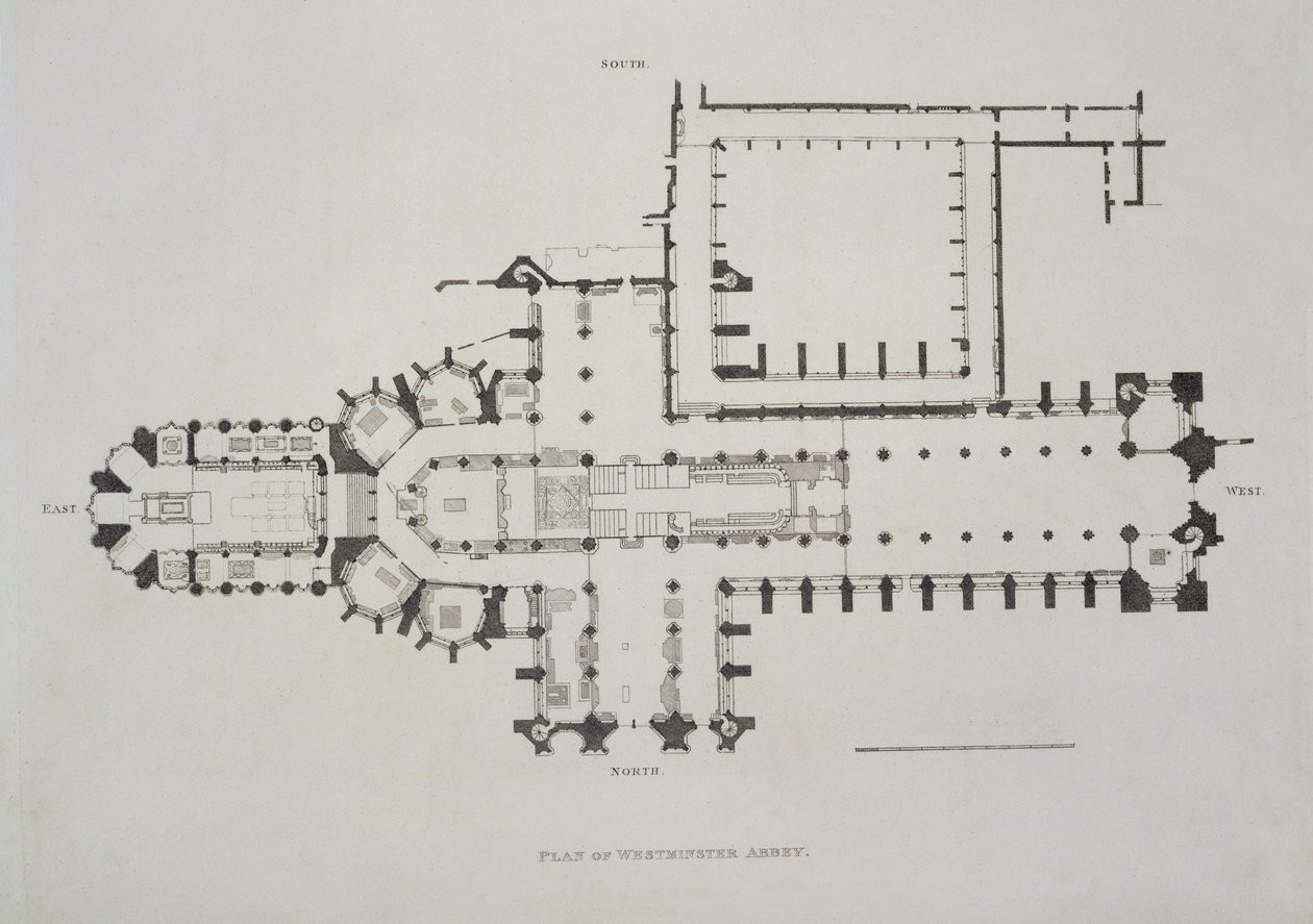 ウェストミンスター寺院の計画、パブウェストミンスター寺院のプレート1ルドルフ・アッカーマン（1764-1834）1812（アクアチント） 作： 英語学校