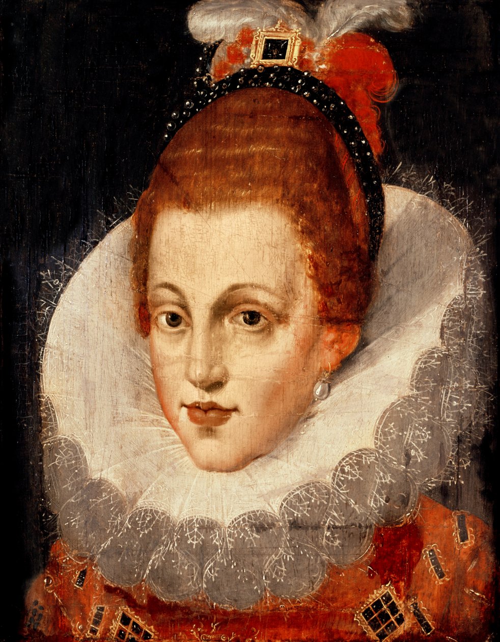 エイミー・ロブサート、レディ・ダドリーの肖像（1532-60） 作： 英語学校