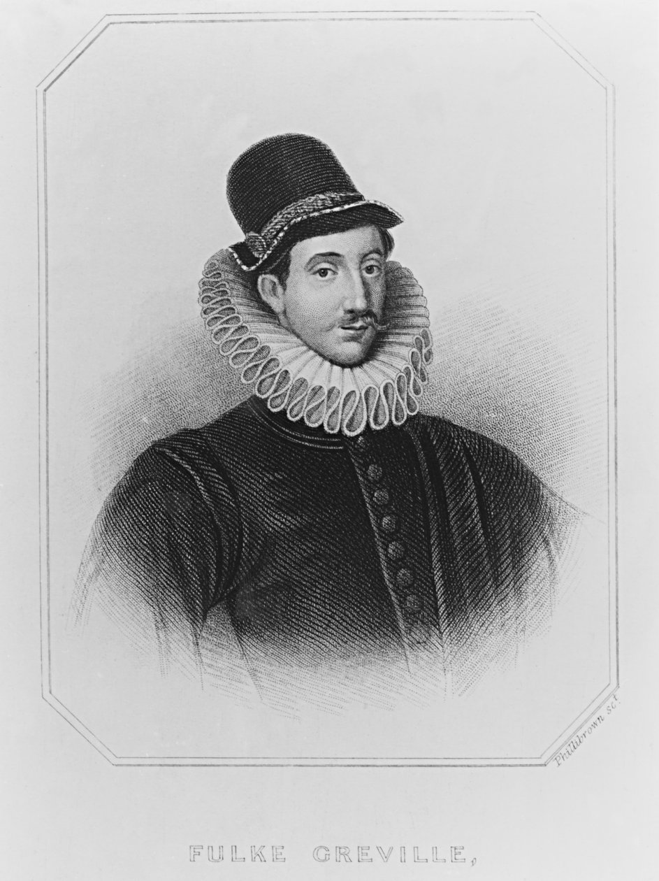 Fulke Greville（1554-1628）の肖像画、第1男爵ブルック、「ロッジの英国の肖像画」、1823年 作： 英語学校