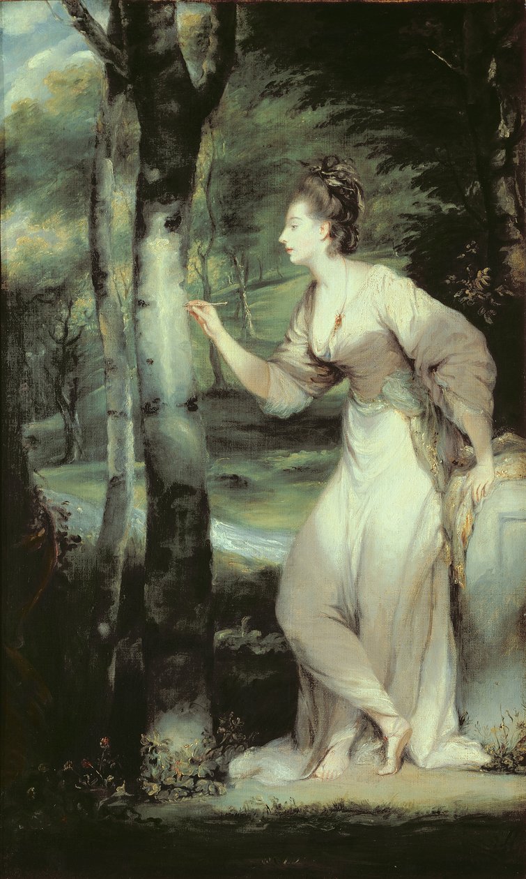 ジョシュアレイノルズ卿（1723-92）または彼のスタジオによる絵画の後のメリーランド州のジョアンナロイドの肖像画 作： 英語学校