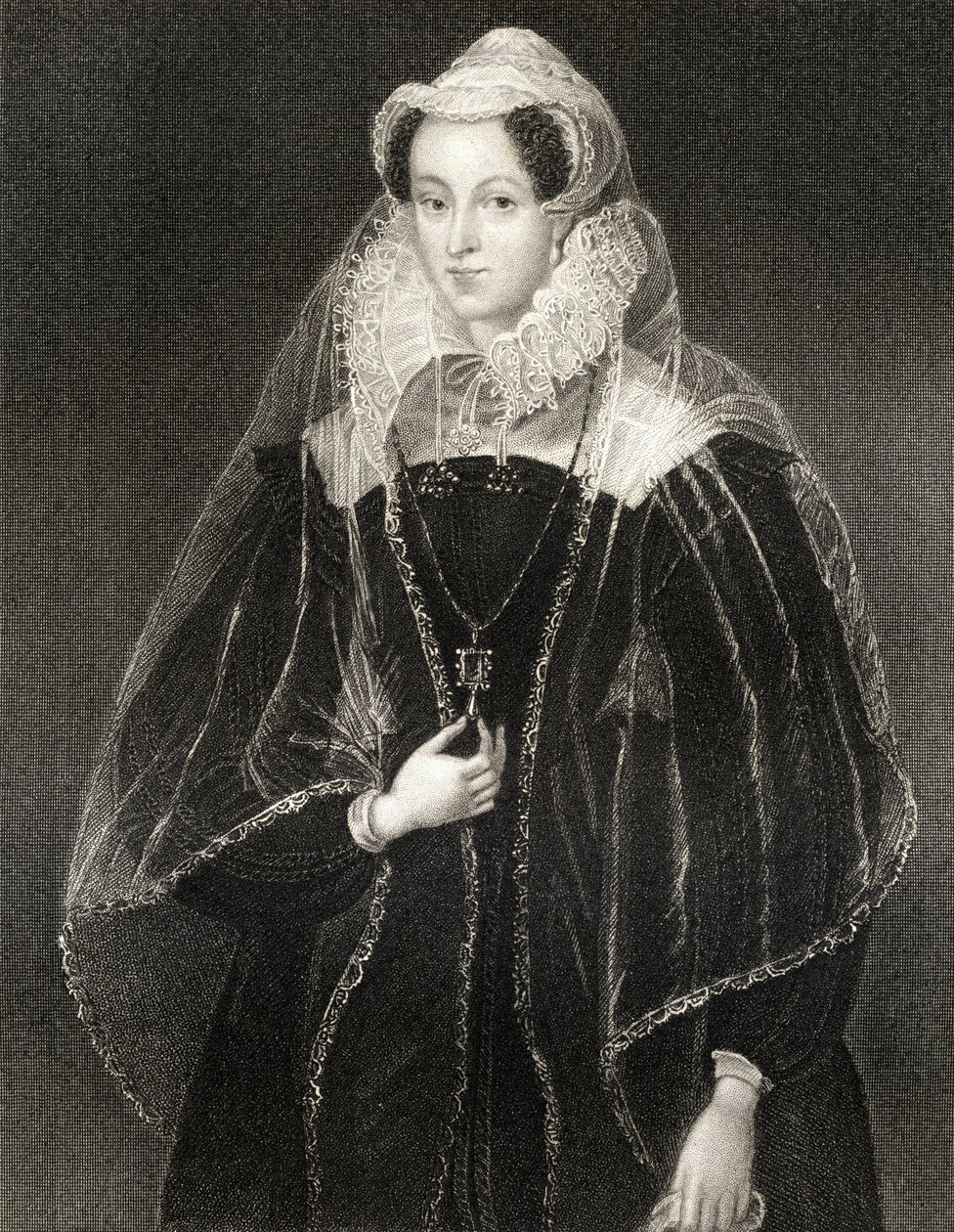 メアリーの肖像、スコットランドの女王（1542-87）、「ロッジの英国の肖像」1823年 作： 英語学校