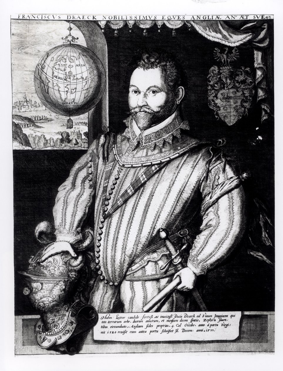サーフランシスドレイクの肖像（c.1540-96） 作： 英語学校