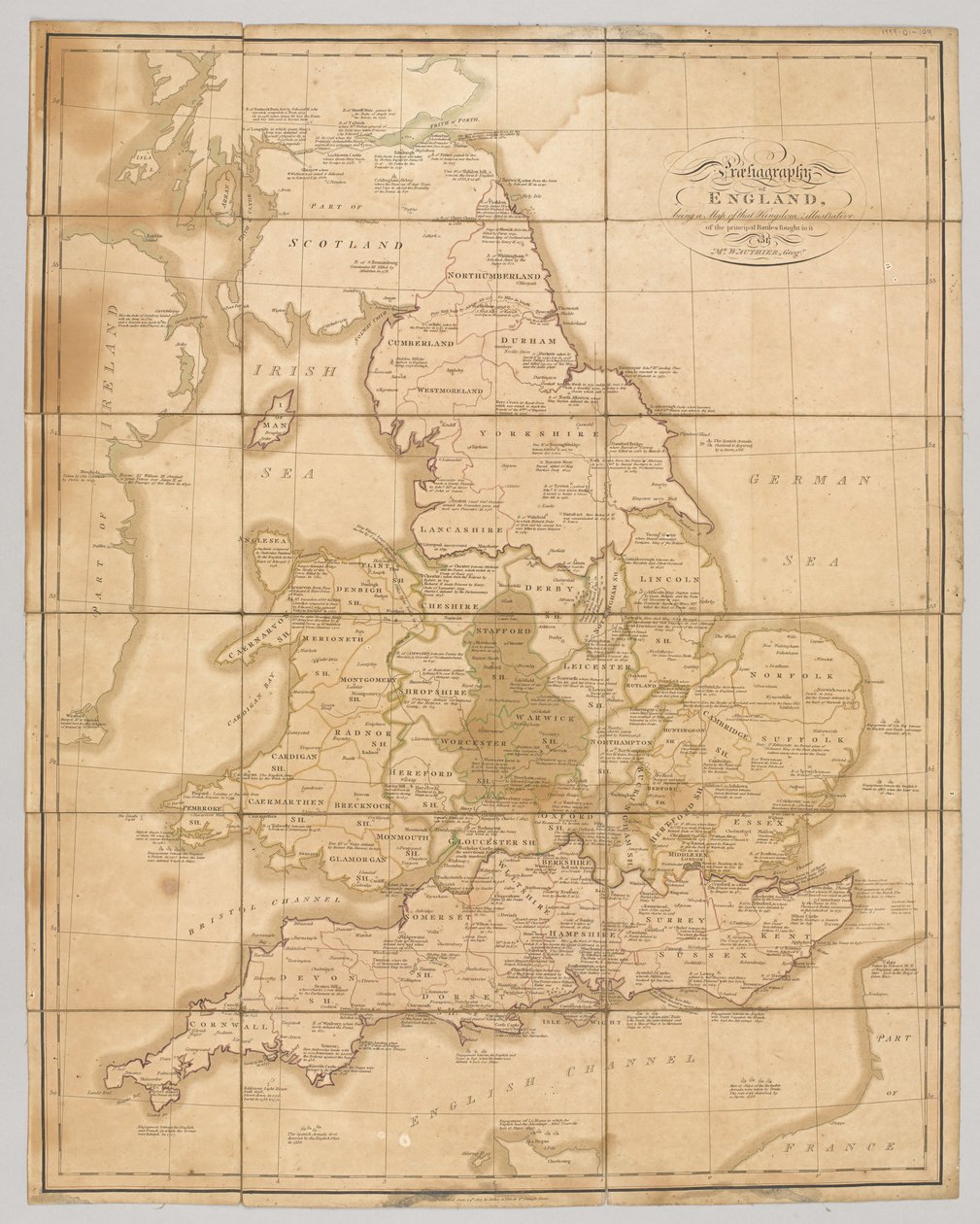 イギリスのプレハグラフィー、その王国の地図である、パブ。 1807 作： 英語学校