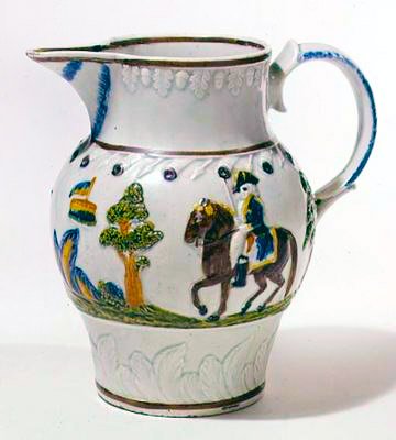 プラットウェアジョッキとティーキャディ、c.1790-95（セラミック） 作： 英語学校