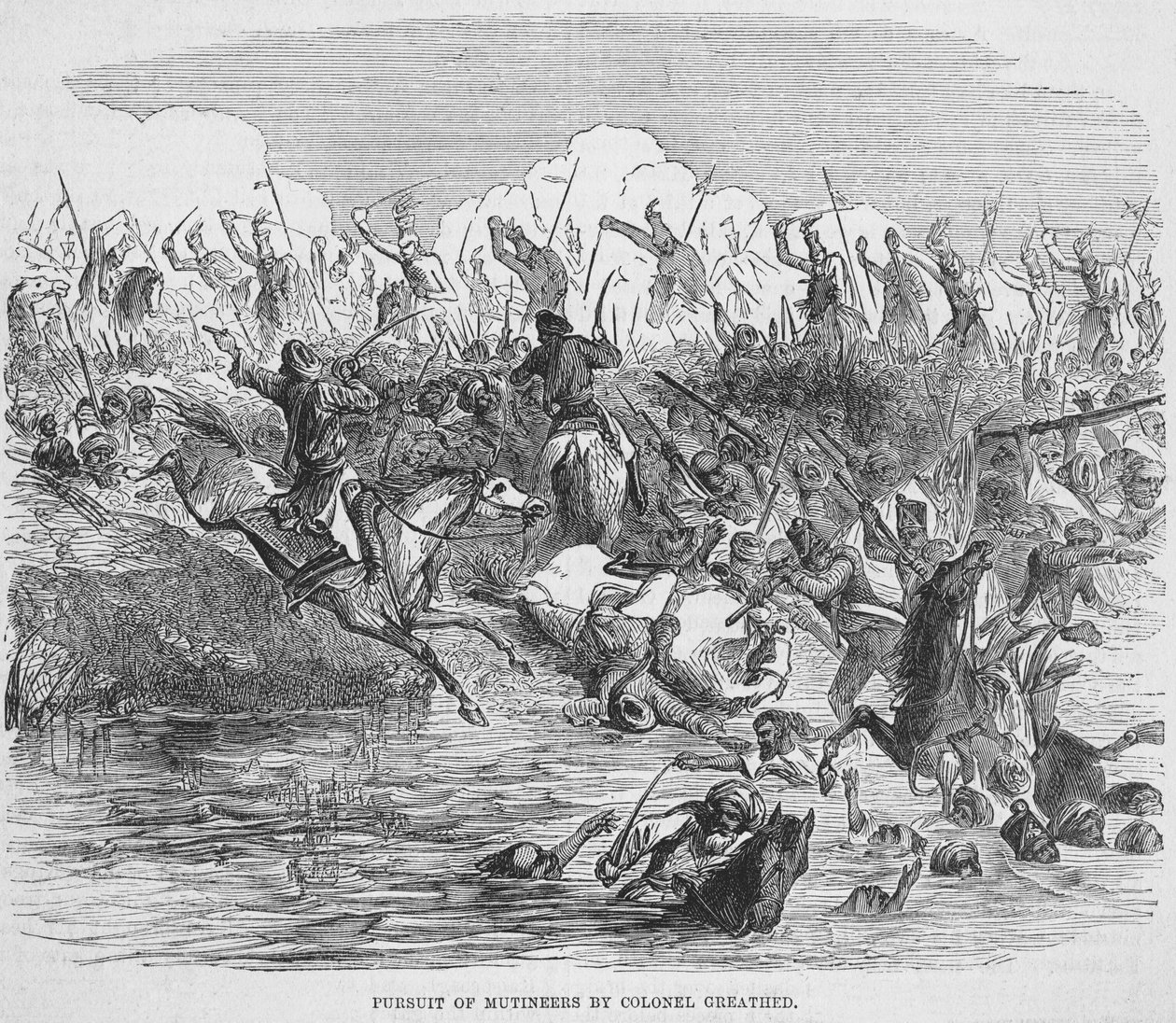 グレートヘッド大佐による反逆者の追跡、1857 作： 英語学校