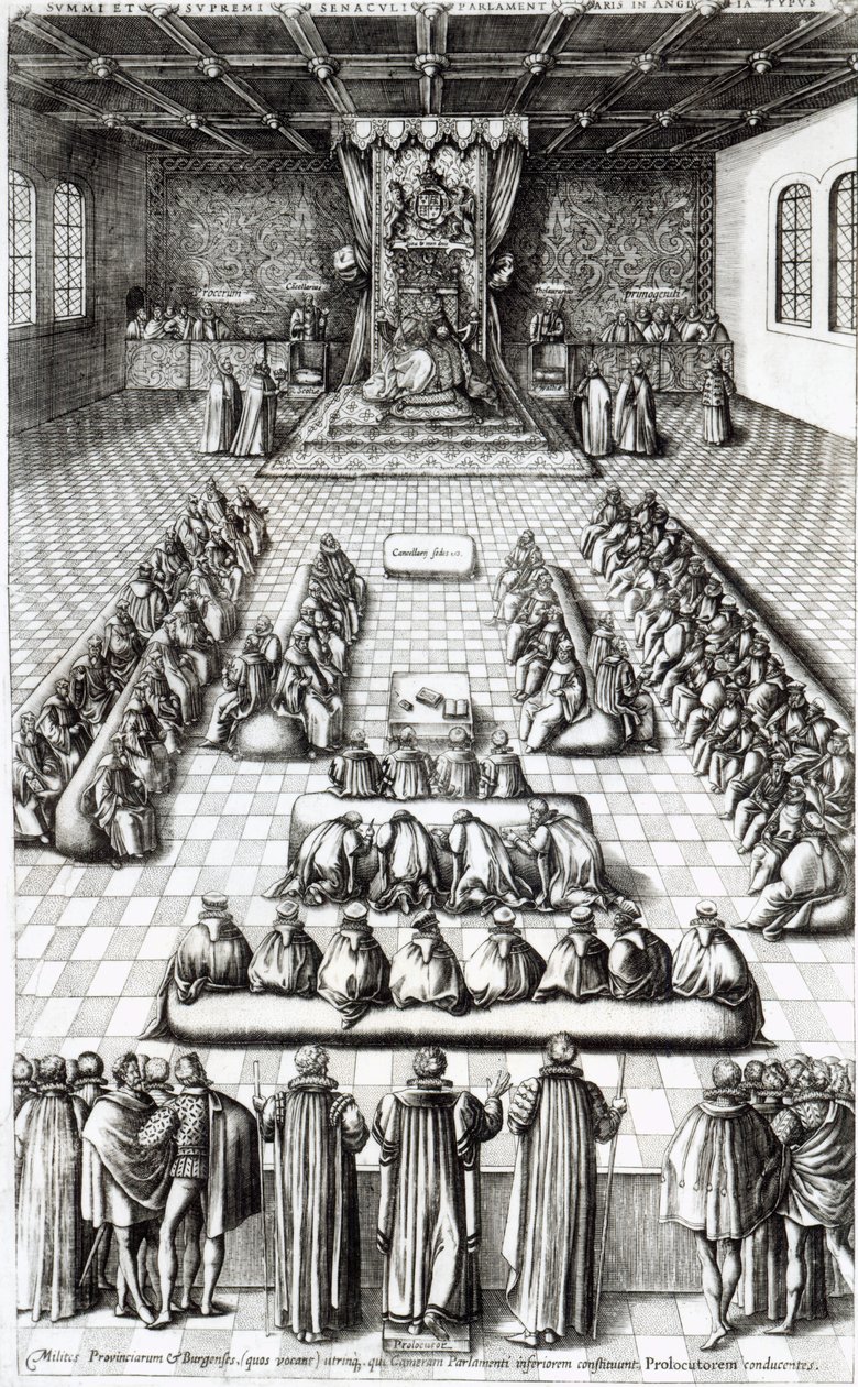 国会議事堂のエリザベス1世（1533-1603） 作： 英語学校