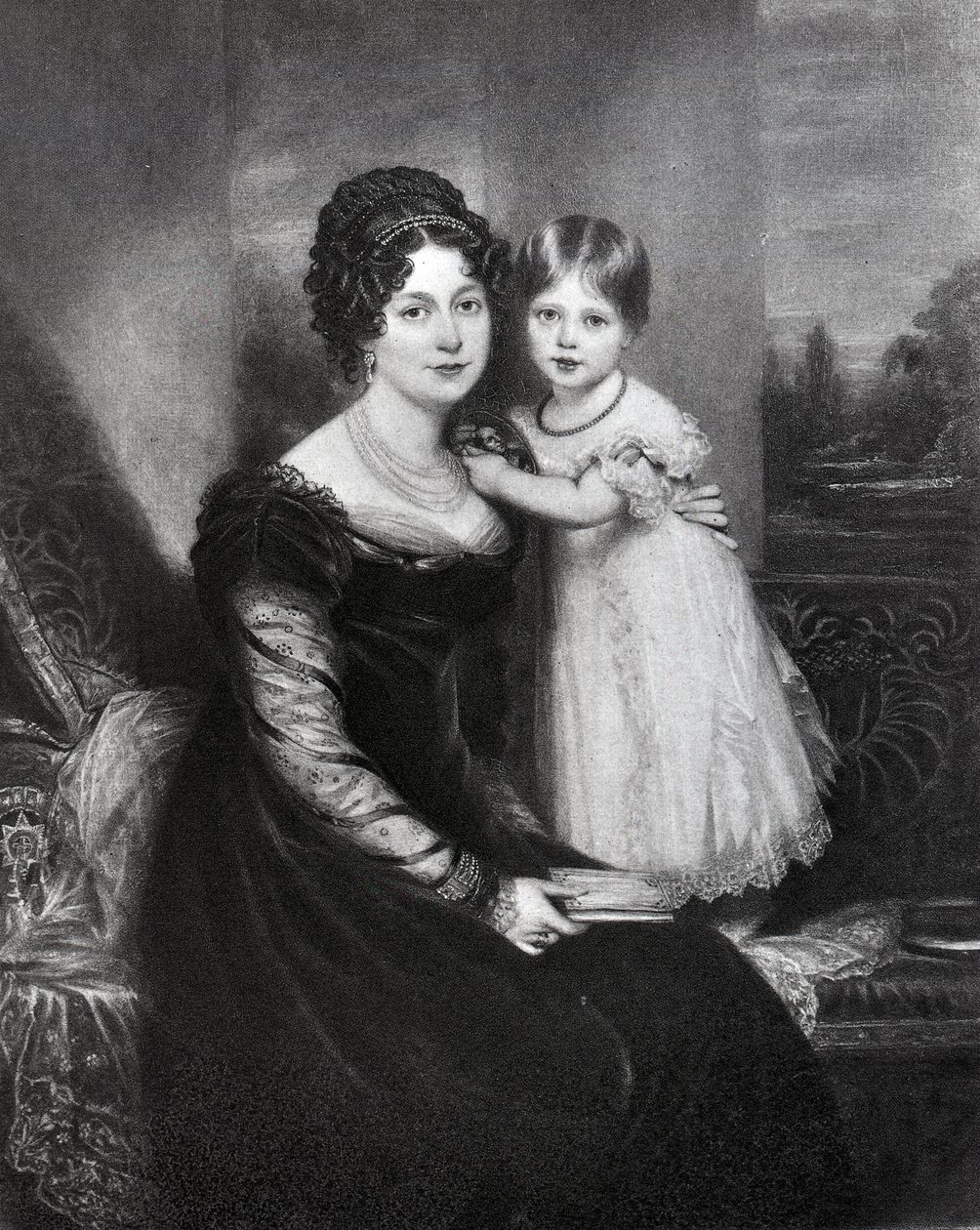 ビクトリア女王と母親のケント公爵夫人、1822年頃 作： 英語学校