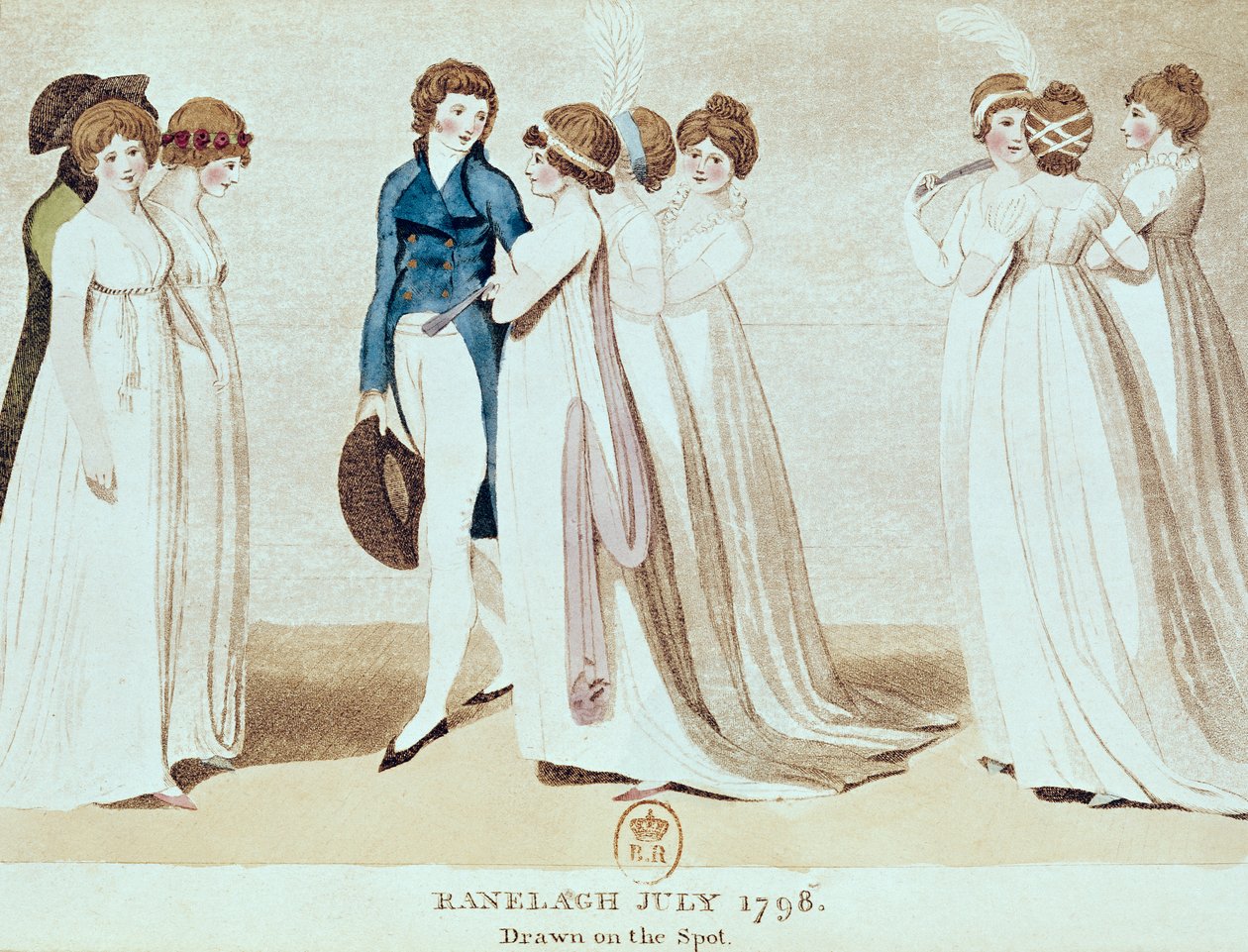 Ranelagh、1798年7月、c.1798-1800（紙にトイレ） 作： 英語学校