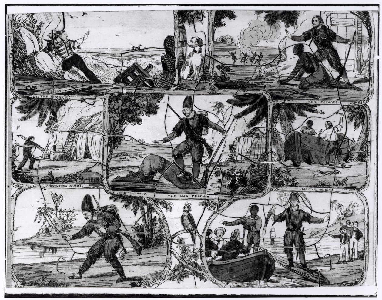 Daniel Defoeによる「Robinson Crusoe」のシーン（1660-1731） 作： 英語学校