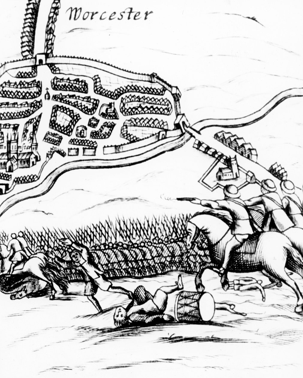 1651年9月3日のウスターの戦い、1660年の大判に掲載 作： 英語学校