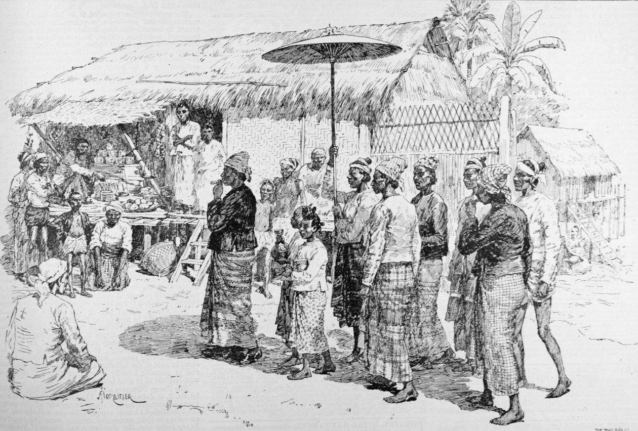 Burmah Expedition：Woon of Burmah to Way to Visit General General Prendergast、from the Illustrated London News、1886年2月20日 作： 英語学校