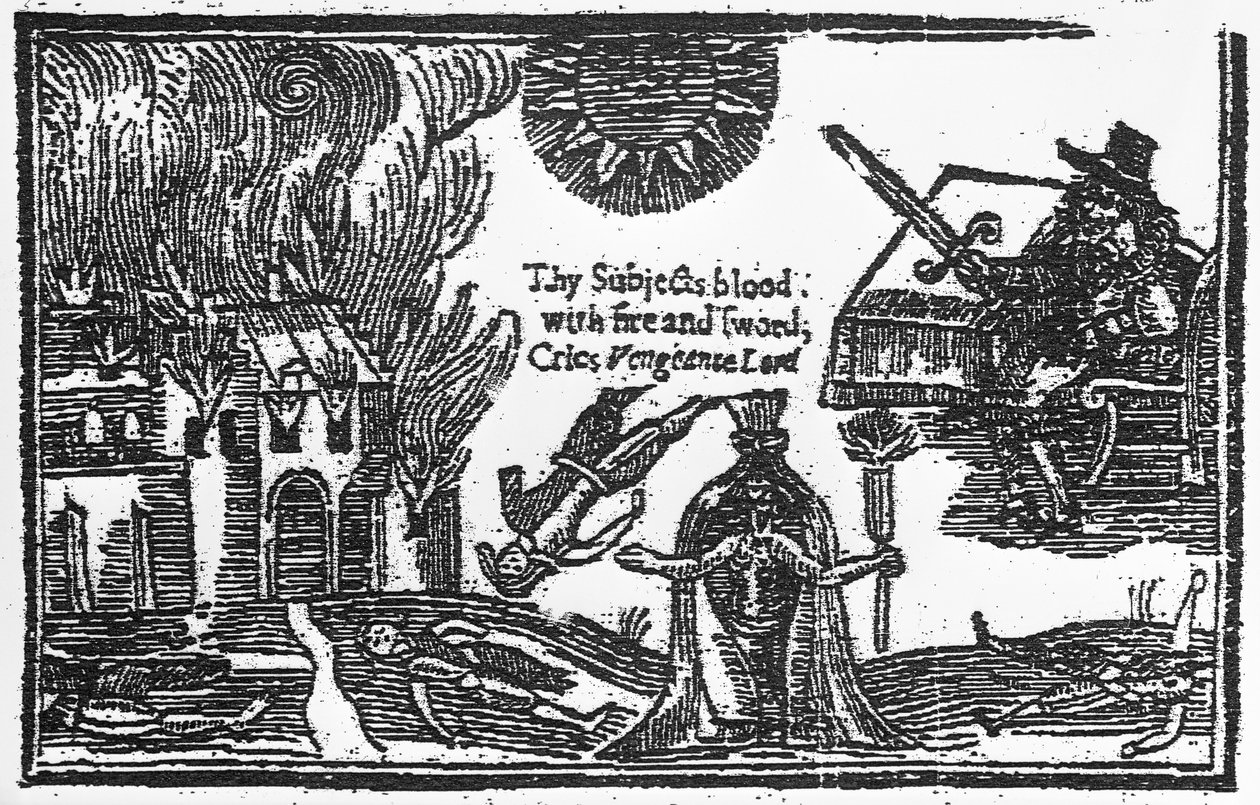 1648年のイギリス南北戦争中のコルチェスターの破壊 作： 英語学校