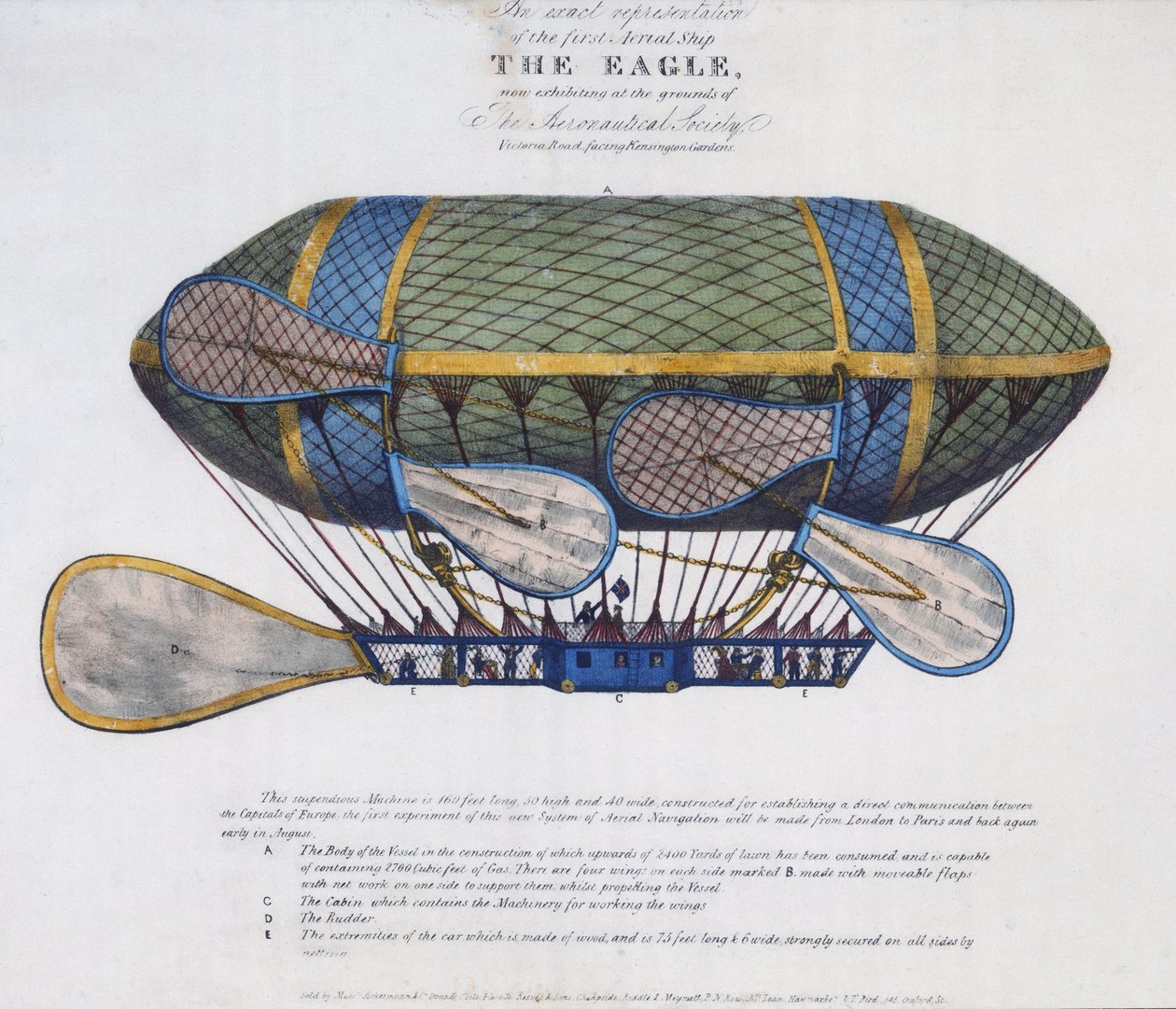 イーグル飛行船、Ackermann＆Co.、ロンドン、1834年発行 作： 英語学校