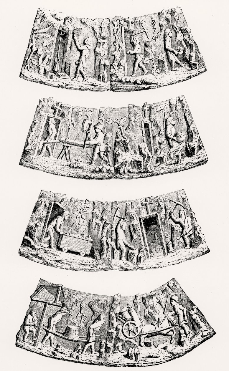 貴金属の抽出、ゲントの金細工職人のシニアメンバーの儀式用首輪の作品、中世の科学と文学とルネサンスのイラスト、wri 作： 英語学校