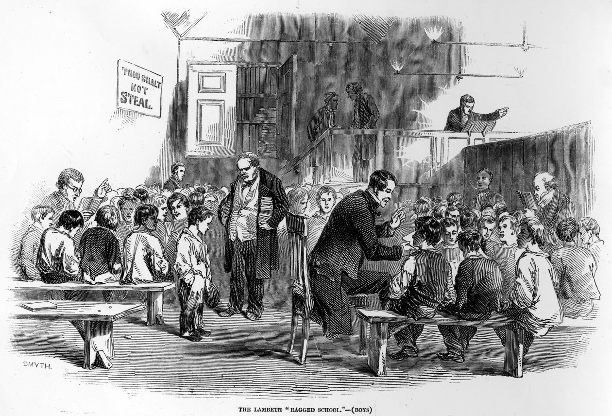 ランベスラギッドスクール、「The Illustrated London News」のイラスト、1846年4月11日 作： 英語学校