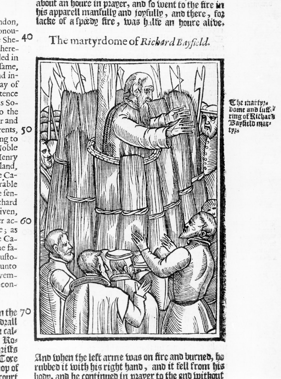 ジョンフォックス（1516-87）1563の「行為と記念碑」からのリチャードベイフィールドの殉教（1531年） 作： 英語学校