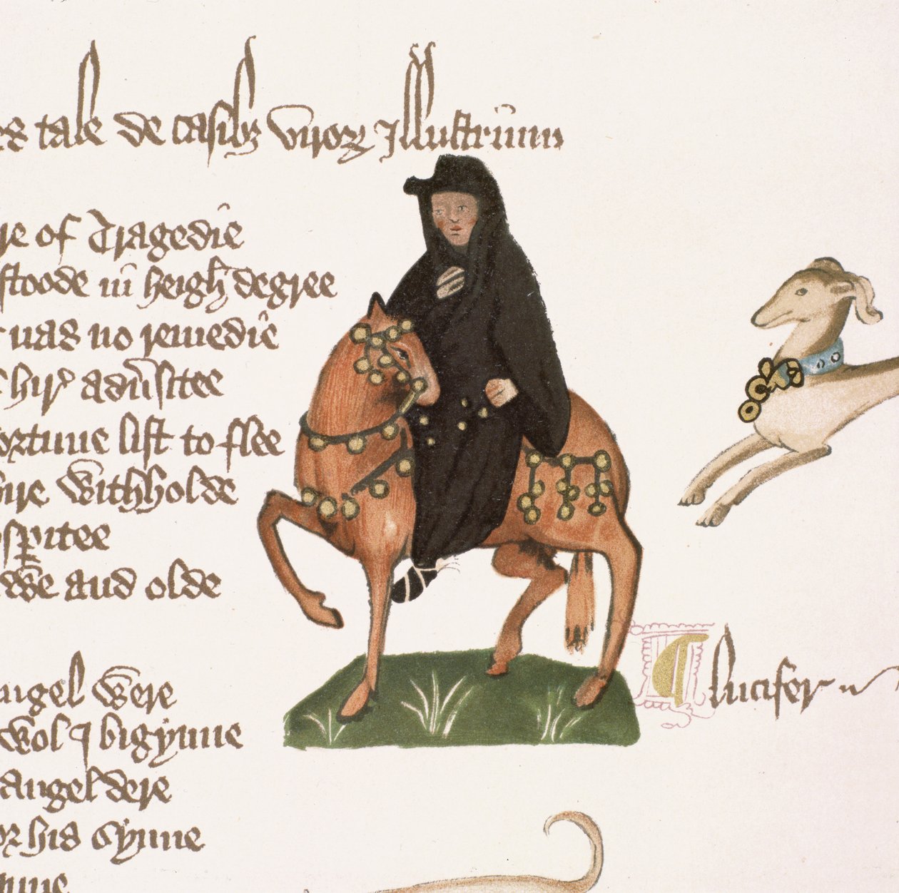 モンフリー、カンタベリー物語の詳細、ジェフリー・チョーサー（c.1342-1400）エルズミア写本、ファクシミリ版、1911年（原文は128925を参照） 作： 英語学校