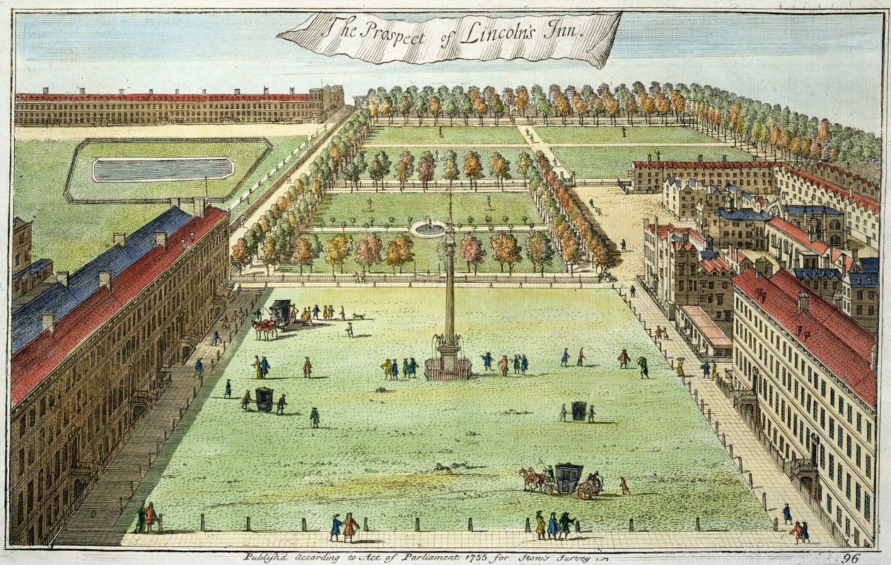 リンカーンズインの見通し、ストウズサーベイオブロンドンのパブ。 1755 作： 英語学校