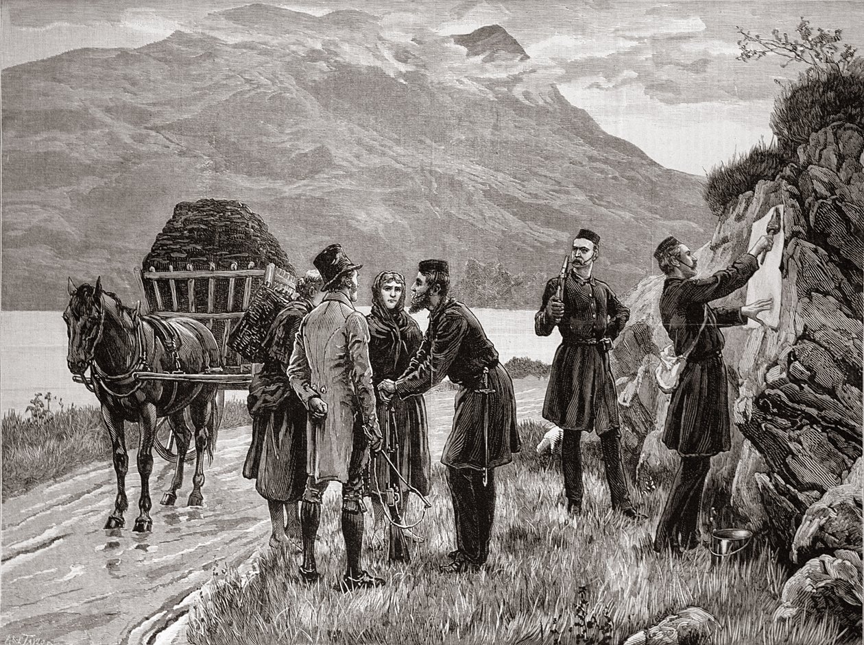 アイルランドの州：1881年11月19日の「The Illustrated London News」より、コネマラでの政府宣言の投稿 作： 英語学校