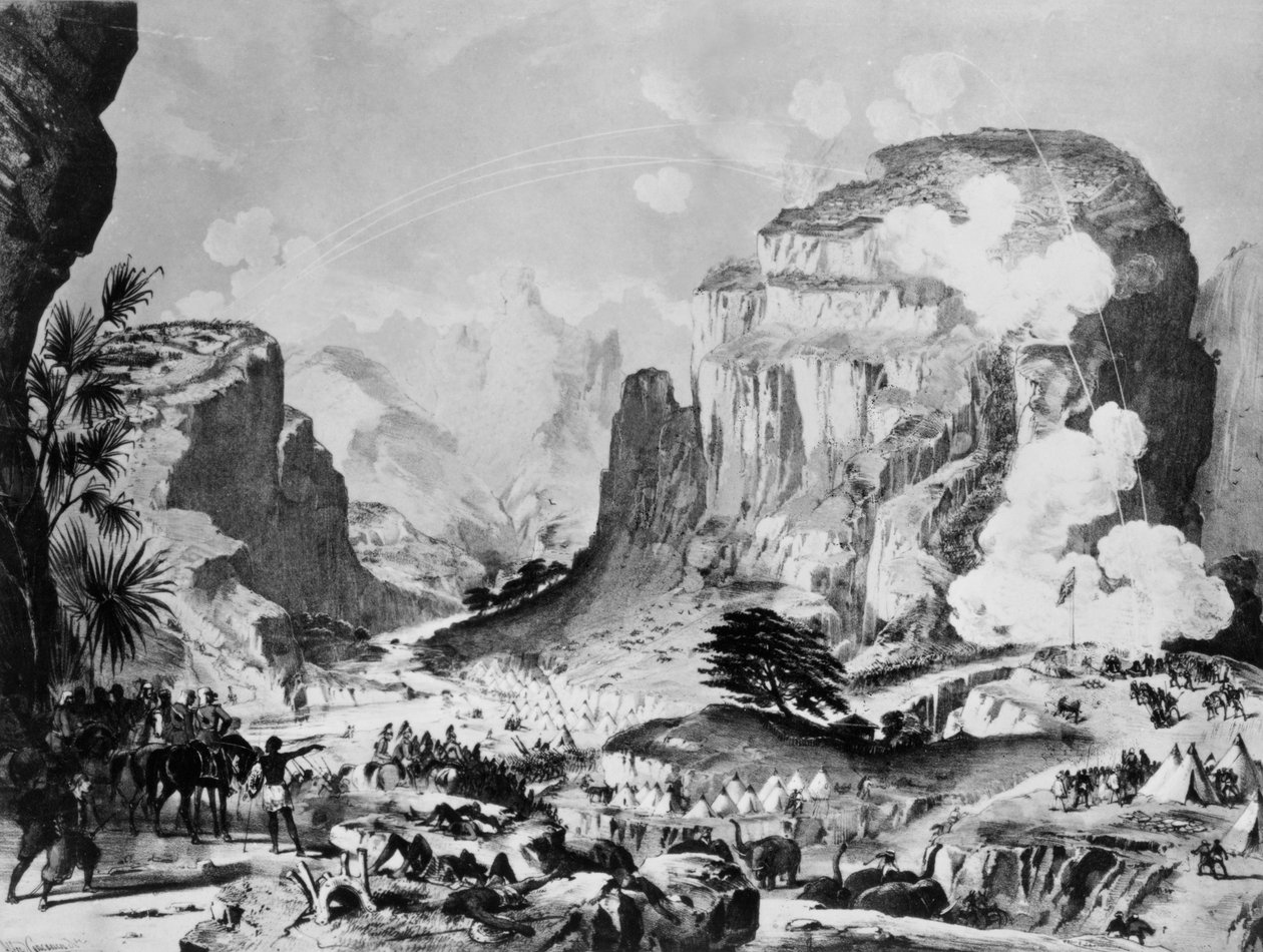 ロバートネイピア卿の下のイギリス軍によるマグダラの襲撃（1810-1890）、スタッフオフィサーによってスケッチされ、アルフレッドコンカネン（1835-1886）によって彫刻 作： 英語学校