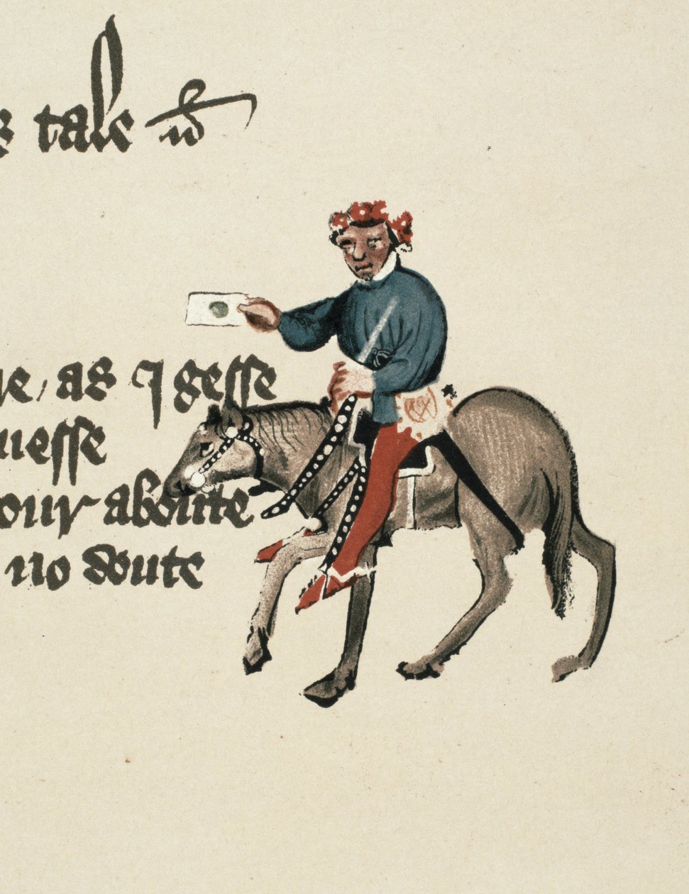 『サマナー』、カンタベリー物語の詳細、ジェフリー・チョーサー作（1342-1400年頃）Ellesmere Manuscript、ファクシミリ版、1911年（オリジナルの詳細は128936を参照） 作： 英語学校