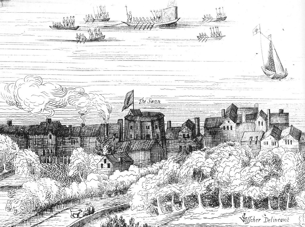 1614年に登場したバンクサイドの白鳥劇場 作： 英語学校