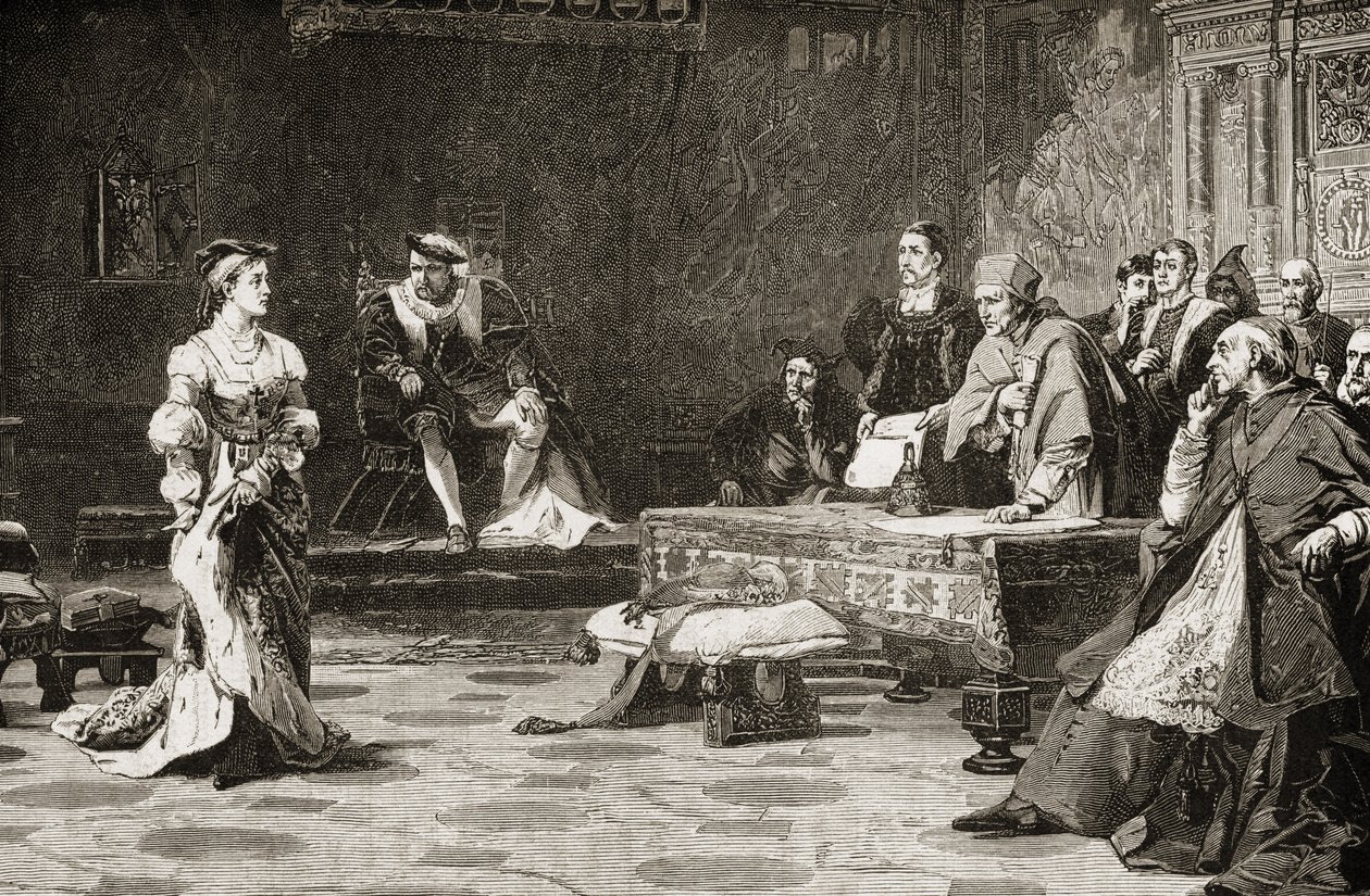 1529年のアラゴンのキャサリン（1485-1536）の最初の裁判 作： 英語学校