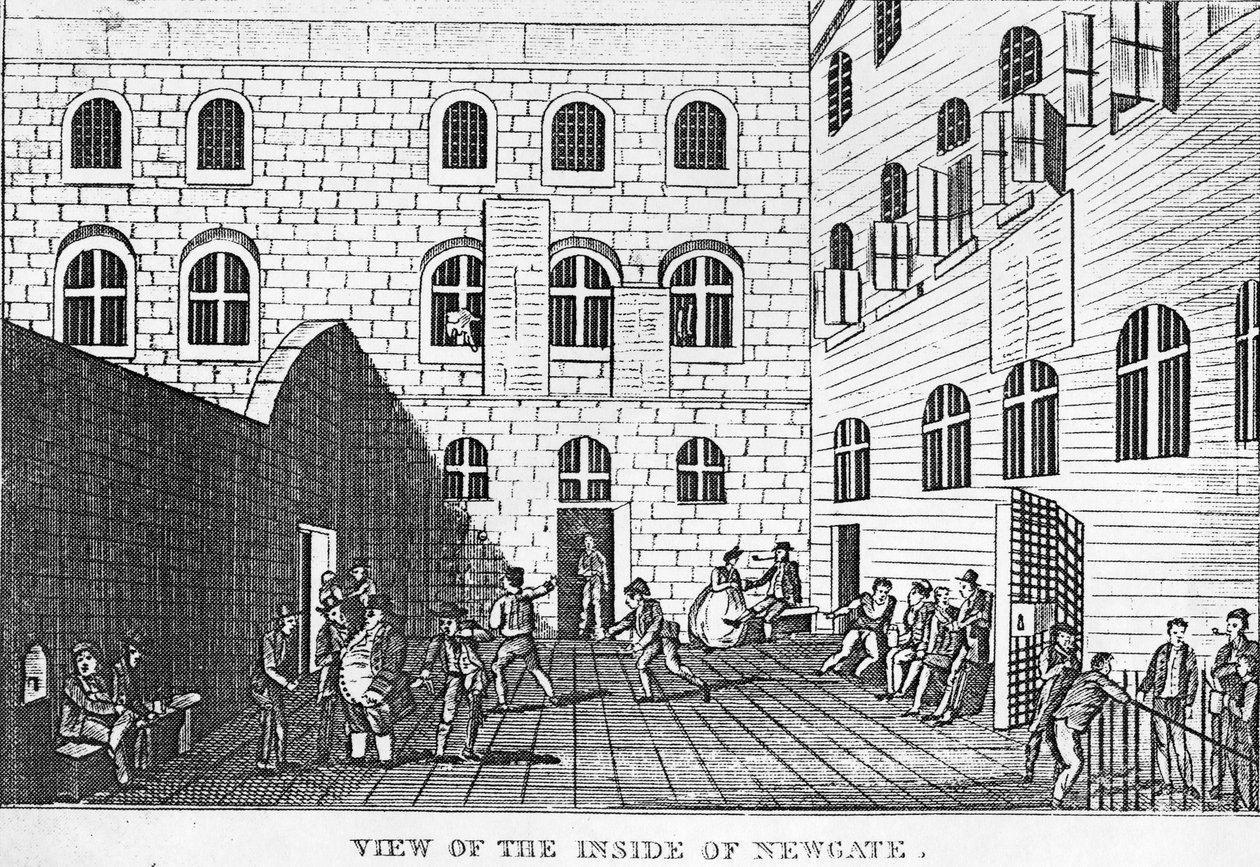 ニューゲートの内部の眺め、1809 作： 英語学校